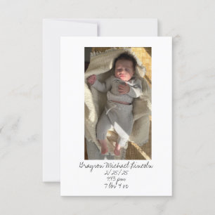 THANK YOU CARD FOR BABY GIFT