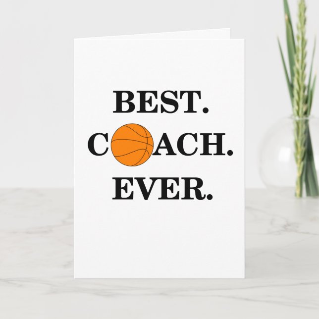 Thank You Card For Basketball Coach (Front)