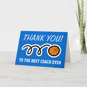 Thank you card for basketball coach Customisable