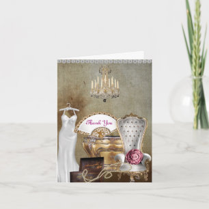THANK YOU CARD FOR BRIDAL SHOWER ANTIQUE