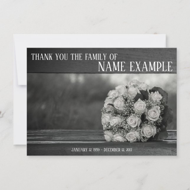 Thank You Card for Funeral and Bereavement (Front)