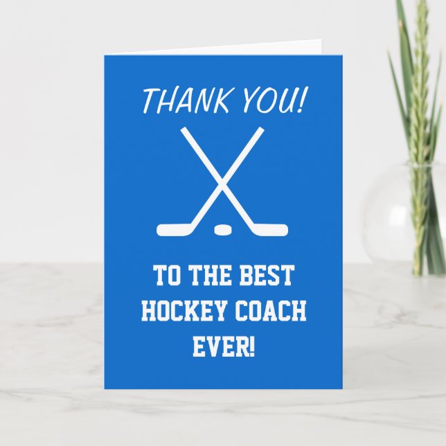 Thank you card for hockey coach | Customizable (Front)