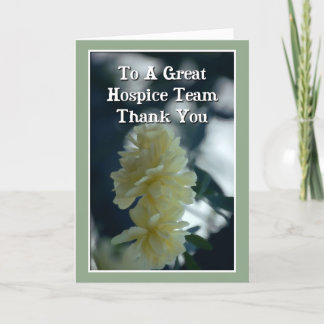 Thank You Card For Hospice Team