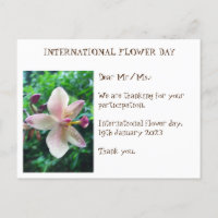 THANK YOU CARD for international flower day