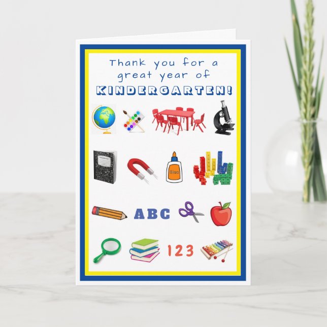 Thank You card for Kindergarten Teacher (Front)