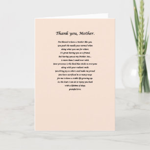 Thank You Card (For Mothers)