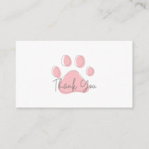 Thank You Card for Pet Business, Dog Sitting,