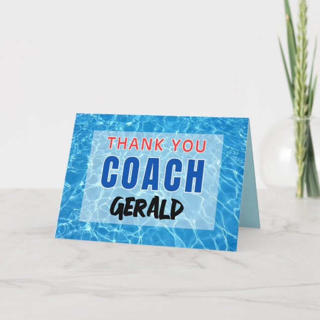 Thank You Card for Swim Coach (Front)
