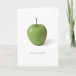 Thank You Card For Teacher - Green Apple