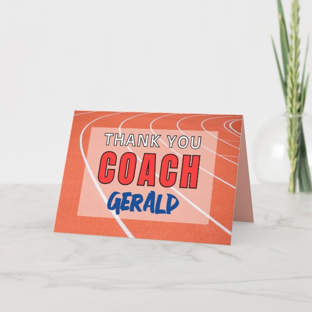 Thank You Card for Track Coach (Front)