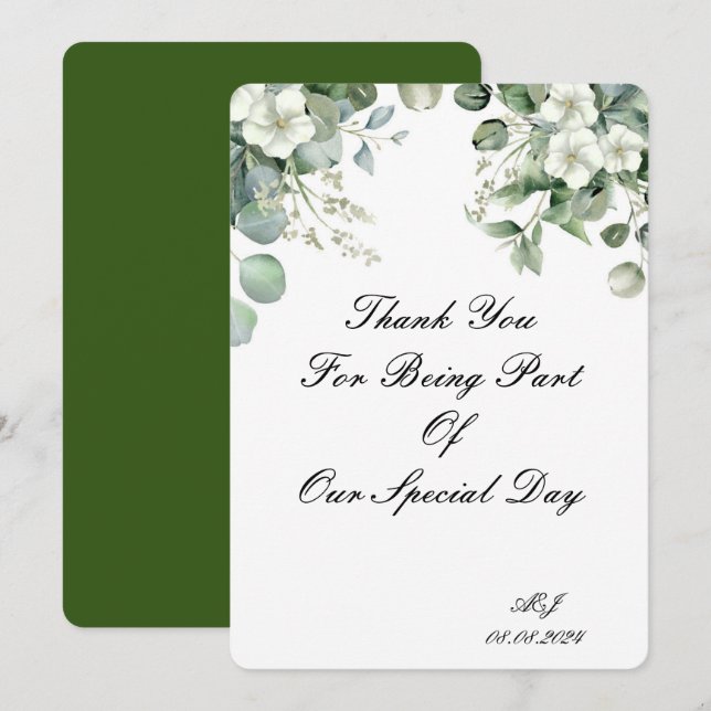 THANK YOU CARD FOR WEDDING (Front/Back)