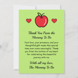 Thank You Card from Mummy To Be – Baby Shower 