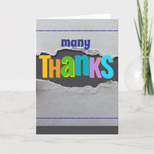 Thank You Card Fun And Colourful custom 