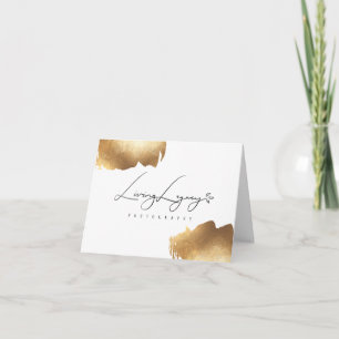 THANK YOU CARD   Gold Brush Minamilist