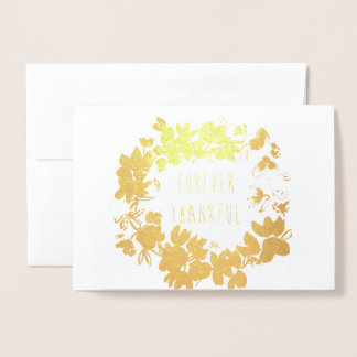 Thank you card gold foil