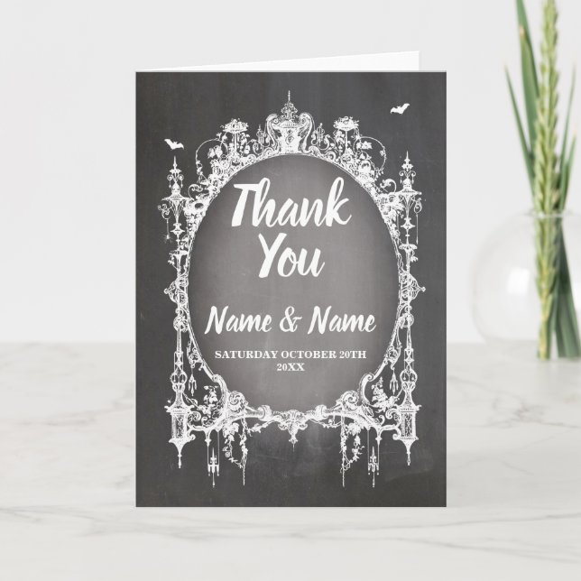 Thank You Card Gothic Wedding Halloween Rustic (Front)