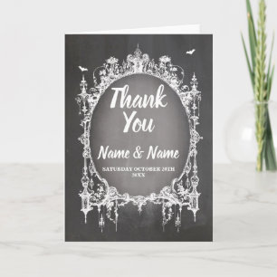 Thank You Card Gothic Wedding Halloween Rustic