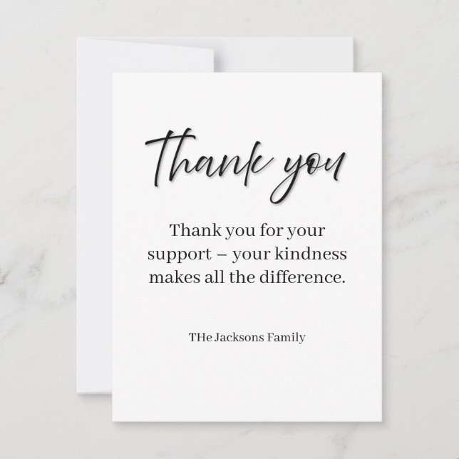 Thank You Card – Grateful Support Appreciation (Front)