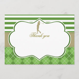 Thank you card green gold golf