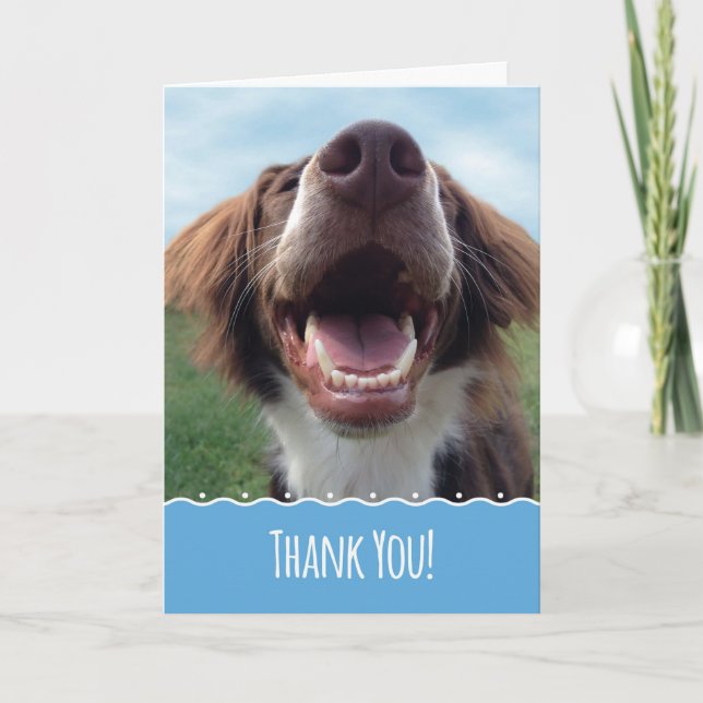 Thank You Card, Happy Dog with Big Smile Card (Front)