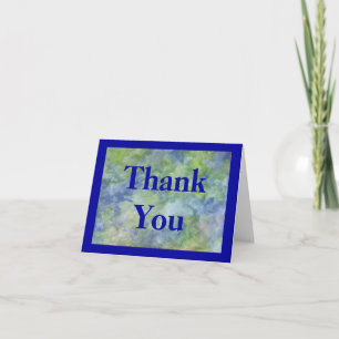Thank You Card in blues and greens