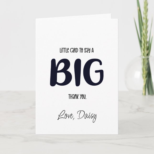 thank you card. little card to say a big thank you (Front)