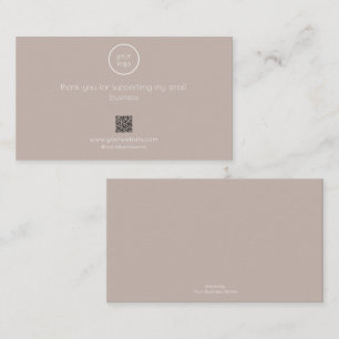 Thank You Card Logo QR Code Small Business Packagi