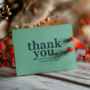 Thank you Card Modern Green Retro