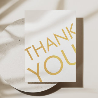 Thank You Card Modern Minimalist Foil Metallic