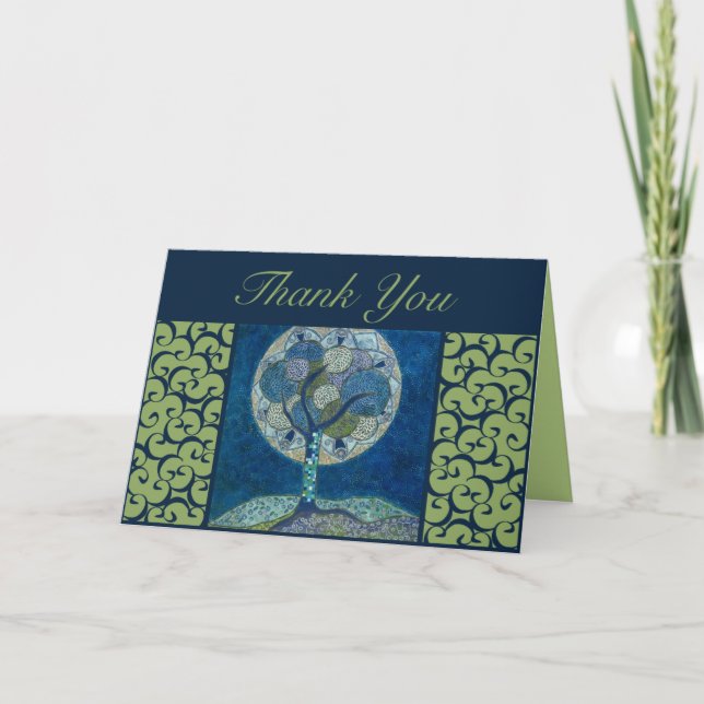 thank you card - moon in bloom painting (Front)