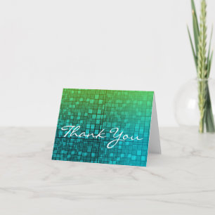 Thank You Card Mosaic Blue Green