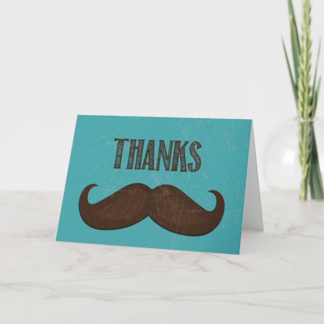 Thank You Card - Moustache Design (Front)