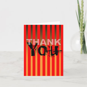 Thank You Card Neon Orange Stripe