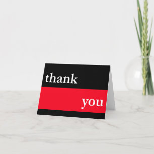 Thank You Card / Notecard (Red Thick Stripe)