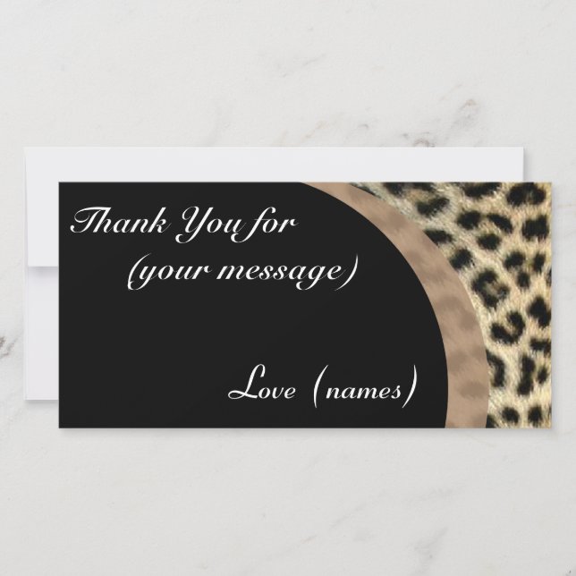 Thank You Card Pack of 10 - Leopard Print (Front)