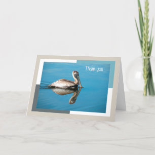 Thank You Card, Pelican with Reflection