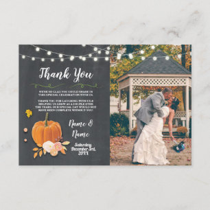 Thank You Card Photo Pumpkin Lights Jar Chalk