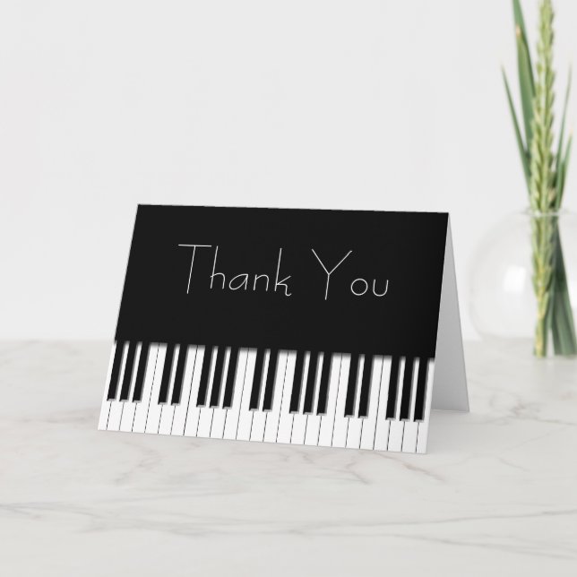 Thank You Card - Piano Keys black white (Front)