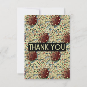 THANK YOU Card   Poker Chips and Poker Dice (R/Wh)