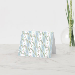 Thank You Card Preppy Floral Stripe Baby Shower