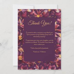 Thank you Card-Purple Flowers- Invitation