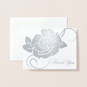 Thank You Card-Rose Foil Card