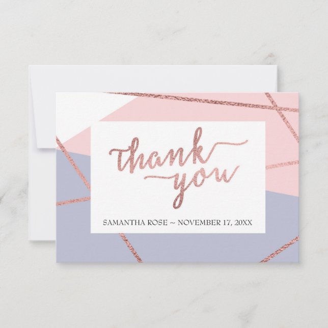 Thank You Card, Rose Gold (Front)