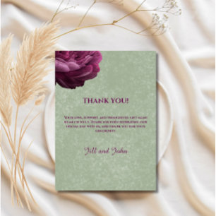 Thank You Card Sage Green Note Wedding