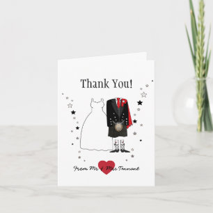 Thank You Card Scottish Bride & Groom kilt