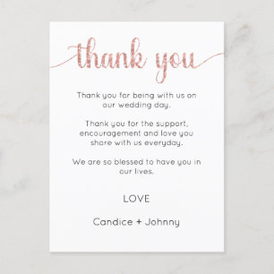 Thank You Card, Script Thank You Card
