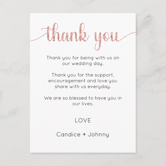 Thank You Card, Script Thank You Card (Front)