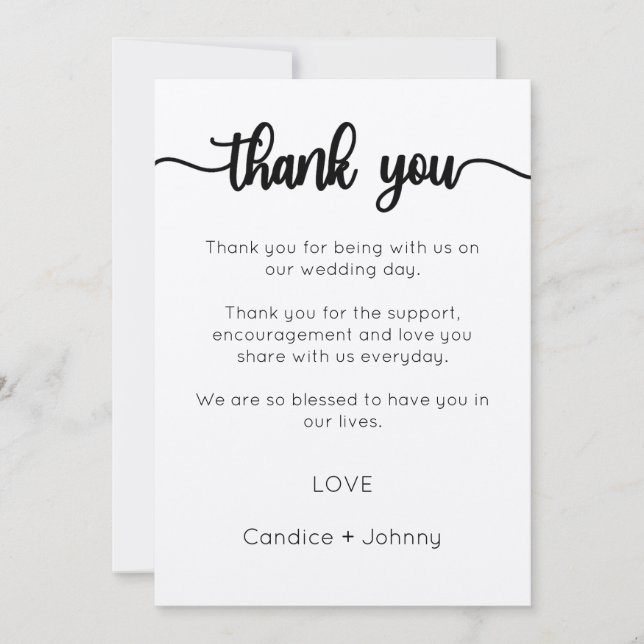 Thank You Card, Script Thank You Card (Front)