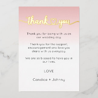 Thank You Card, Script Thank You Card