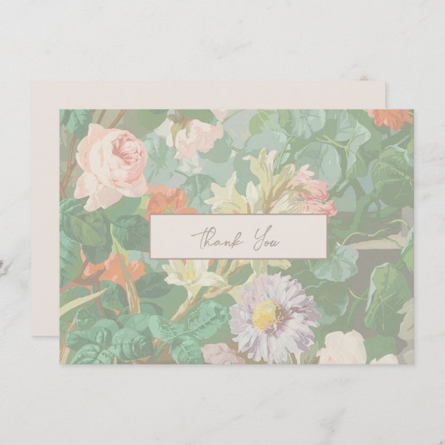 Thank You Card Simple Modern Wild Flowers (Front/Back)